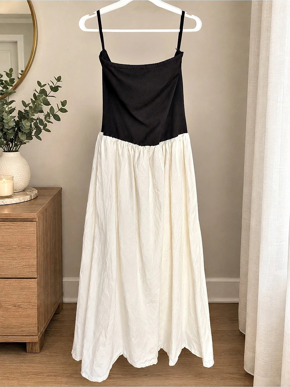 Paper Heart Black & White Midi Dress Size Large Like New